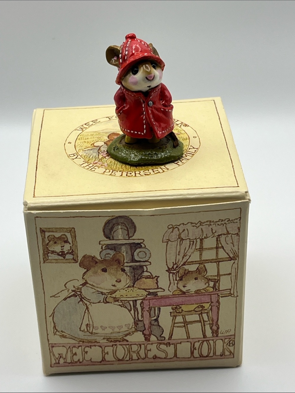 M-180 Wee Forest Folk Petersen Family Wee Forest Folk Red Raincoat Mouse 1991